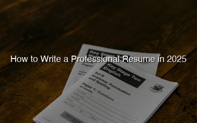 How to Write a Professional Resume in 2025