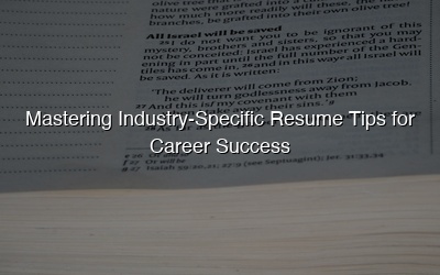 Mastering Industry-Specific Resume Tips for Career Success